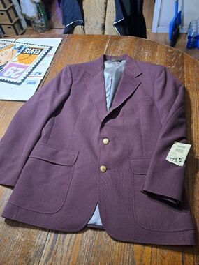 New 40R Regent Burgandy Wine Single Breast Suit Sports Coat Jacket Blazer NWT
